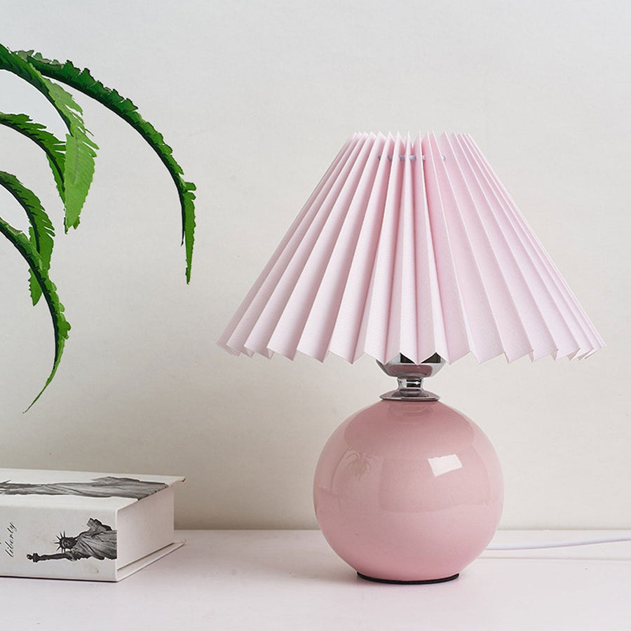 Ceramic Table Lamp with Fabric Shade in Multiple Colors-Lighting > Table Lamps-casanuva-casanuva