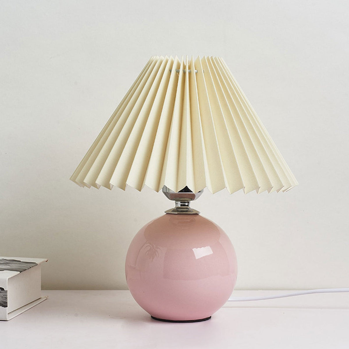 Ceramic Table Lamp with Fabric Shade in Multiple Colors-Lighting > Table Lamps-casanuva-casanuva
