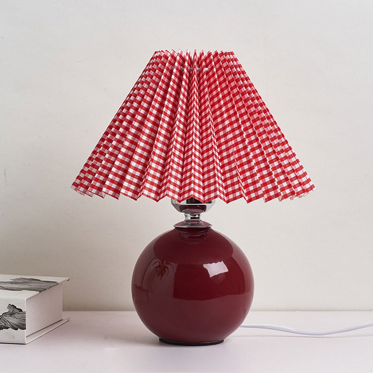 Ceramic Table Lamp with Fabric Shade in Multiple Colors-Lighting > Table Lamps-casanuva-casanuva