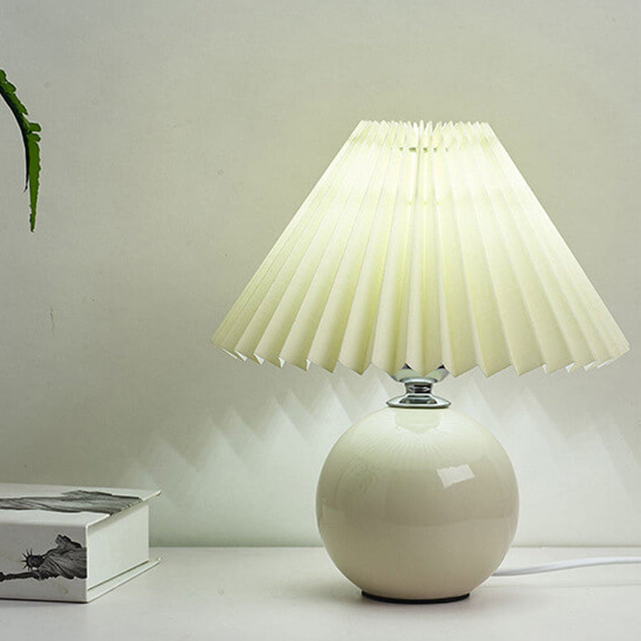 Ceramic Table Lamp with Fabric Shade in Multiple Colors-Lighting > Table Lamps-casanuva-casanuva