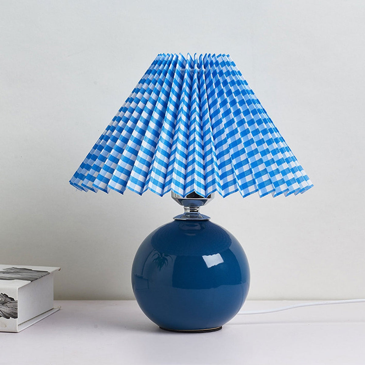 Ceramic Table Lamp with Fabric Shade in Multiple Colors-Lighting > Table Lamps-casanuva-casanuva