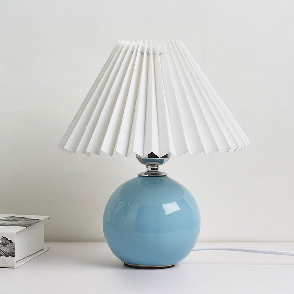 Ceramic Table Lamp with Fabric Shade in Multiple Colors-Lighting > Table Lamps-casanuva-casanuva