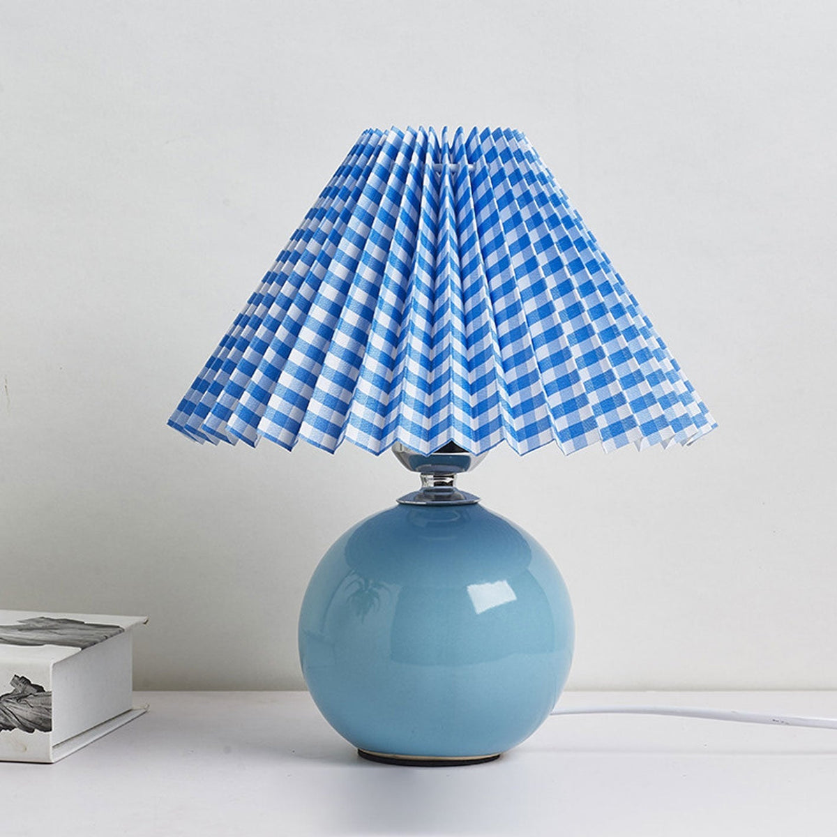 Ceramic Table Lamp with Fabric Shade in Multiple Colors-Lighting > Table Lamps-casanuva-casanuva