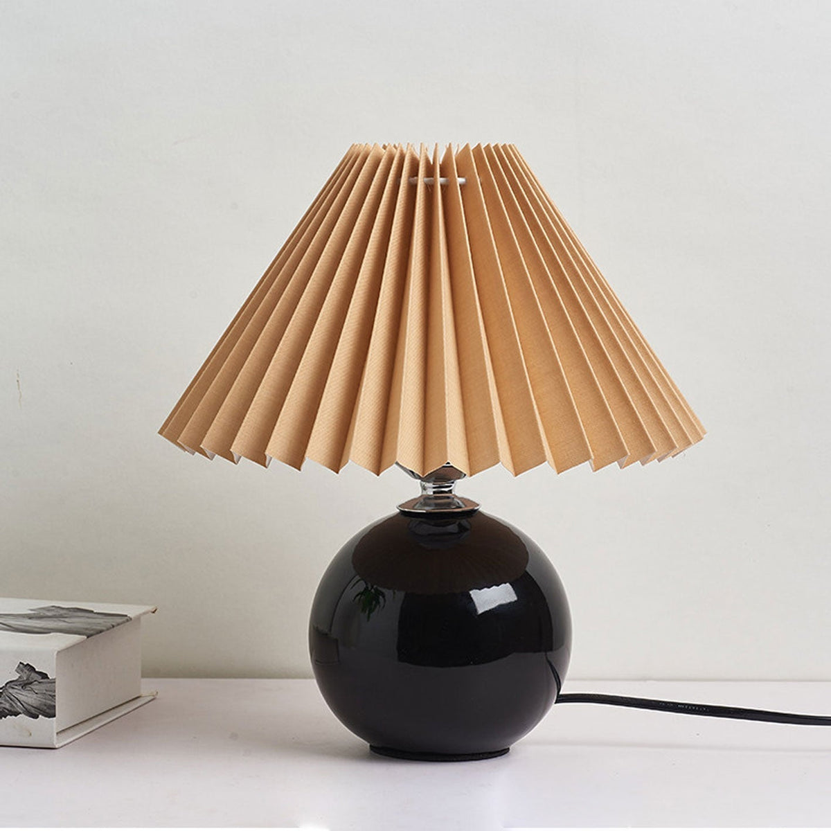 Ceramic Table Lamp with Fabric Shade in Multiple Colors-Lighting > Table Lamps-casanuva-casanuva