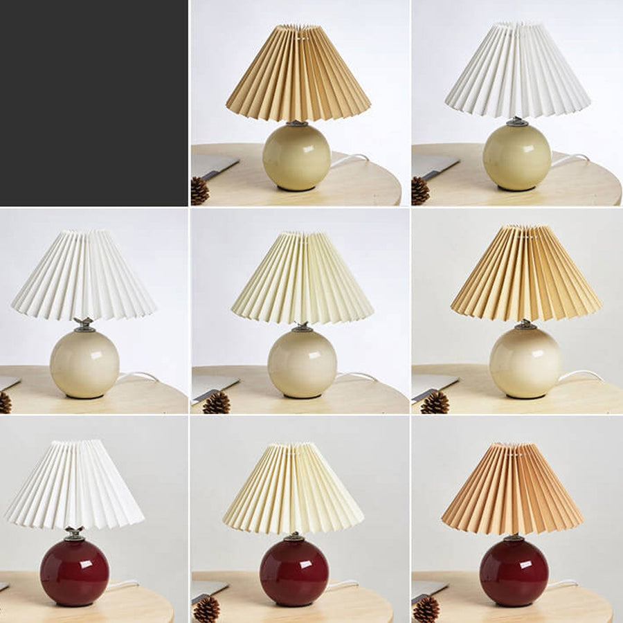Ceramic Table Lamp with Fabric Shade in Multiple Colors-Lighting > Table Lamps-casanuva-casanuva