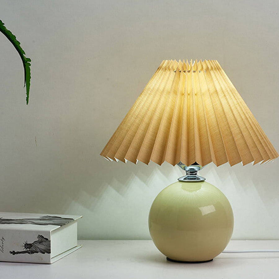 Ceramic Table Lamp with Fabric Shade in Multiple Colors-Lighting > Table Lamps-casanuva-casanuva