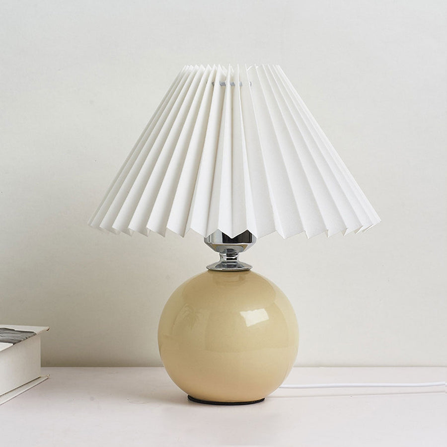 Ceramic Table Lamp with Fabric Shade in Multiple Colors-Lighting > Table Lamps-casanuva-Beige-White-Knop-casanuva
