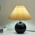 Ceramic Table Lamp with Fabric Shade in Multiple Colors-Lighting > Table Lamps-casanuva-Black-Brown-Knop-casanuva