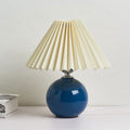Ceramic Table Lamp with Fabric Shade in Multiple Colors-Lighting > Table Lamps-casanuva-Blue-Beige-Knop-casanuva