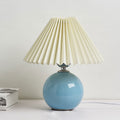 Ceramic Table Lamp with Fabric Shade in Multiple Colors-Lighting > Table Lamps-casanuva-Light Blue-Beige-Knop-casanuva