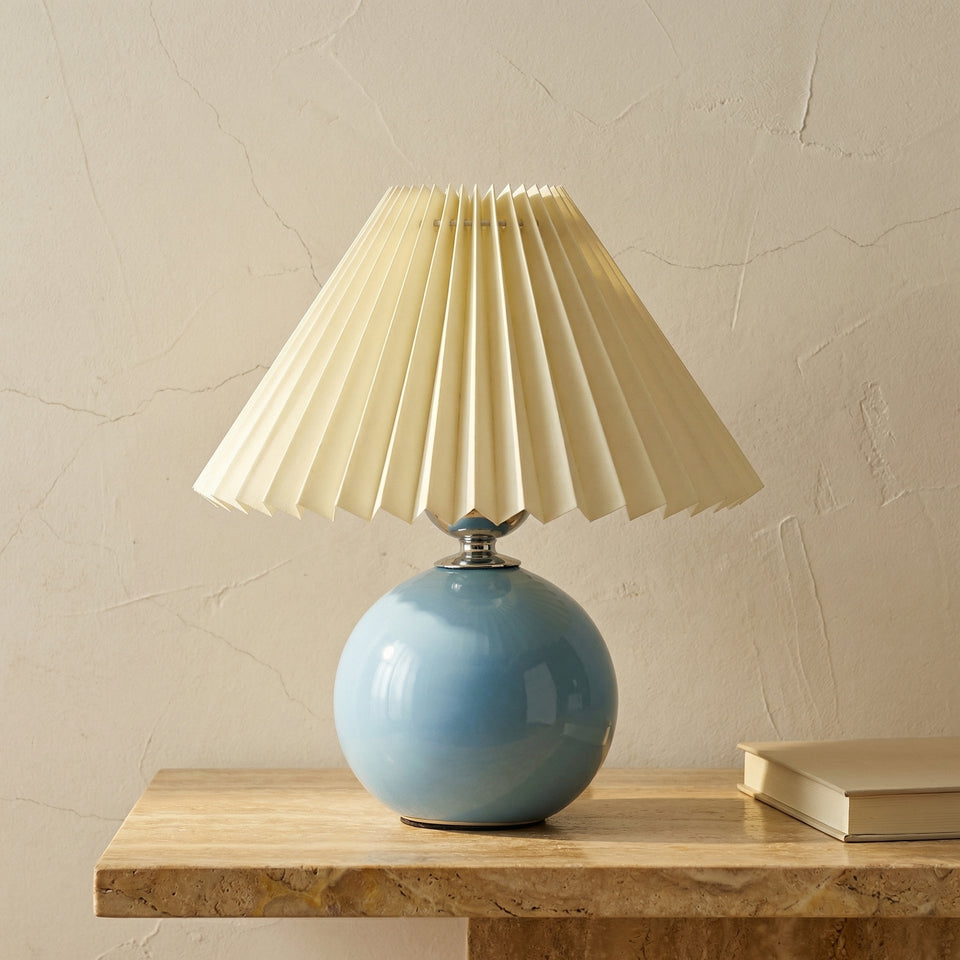 Ceramic Table Lamp with Fabric Shade in Multiple Colors-Lighting > Table Lamps-casanuva-casanuva