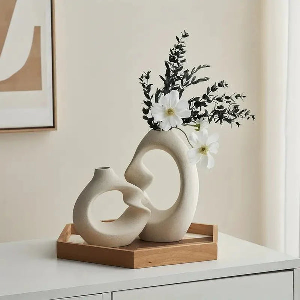 Ceramic Vase Set Abstract Sculptural Home Decor-Home Decor > Vases-casanuva-casanuva
