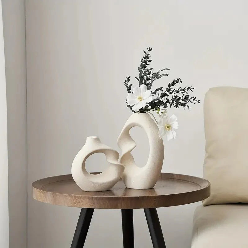 Ceramic Vase Set Abstract Sculptural Home Decor-Home Decor > Vases-casanuva-casanuva