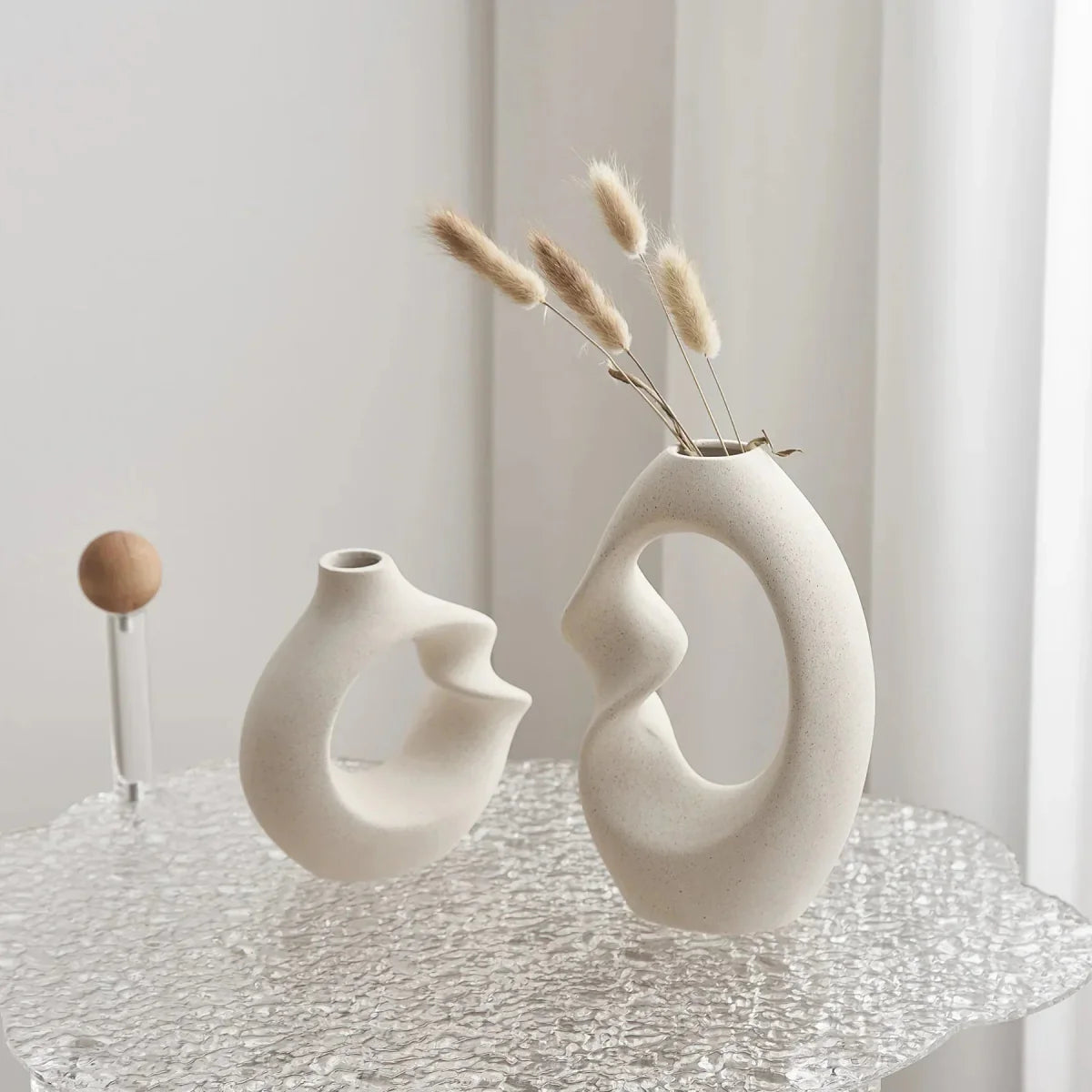 Ceramic Vase Set Abstract Sculptural Home Decor-Home Decor > Vases-casanuva-casanuva