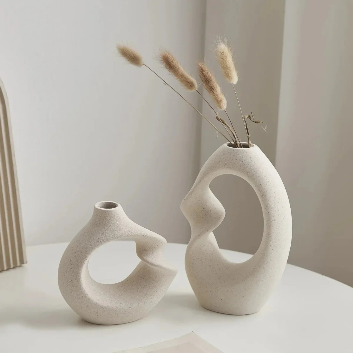 Ceramic Vase Set Abstract Sculptural Home Decor-Home Decor > Vases-casanuva-casanuva