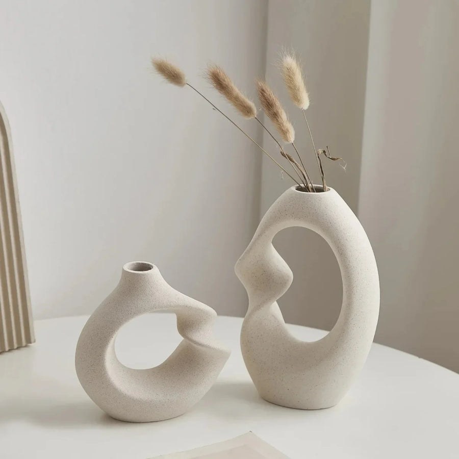 Ceramic Vase Set Abstract Sculptural Home Decor-Home Decor > Vases-casanuva-casanuva