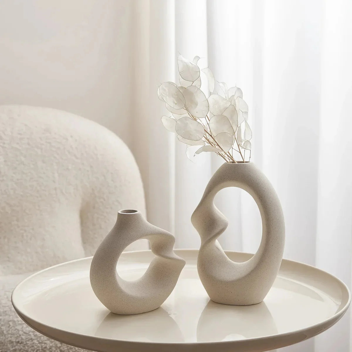 Ceramic Vase Set Abstract Sculptural Home Decor-Home Decor > Vases-casanuva-casanuva