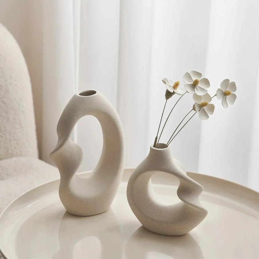 Ceramic Vase Set Abstract Sculptural Home Decor-Home Decor > Vases-casanuva-casanuva