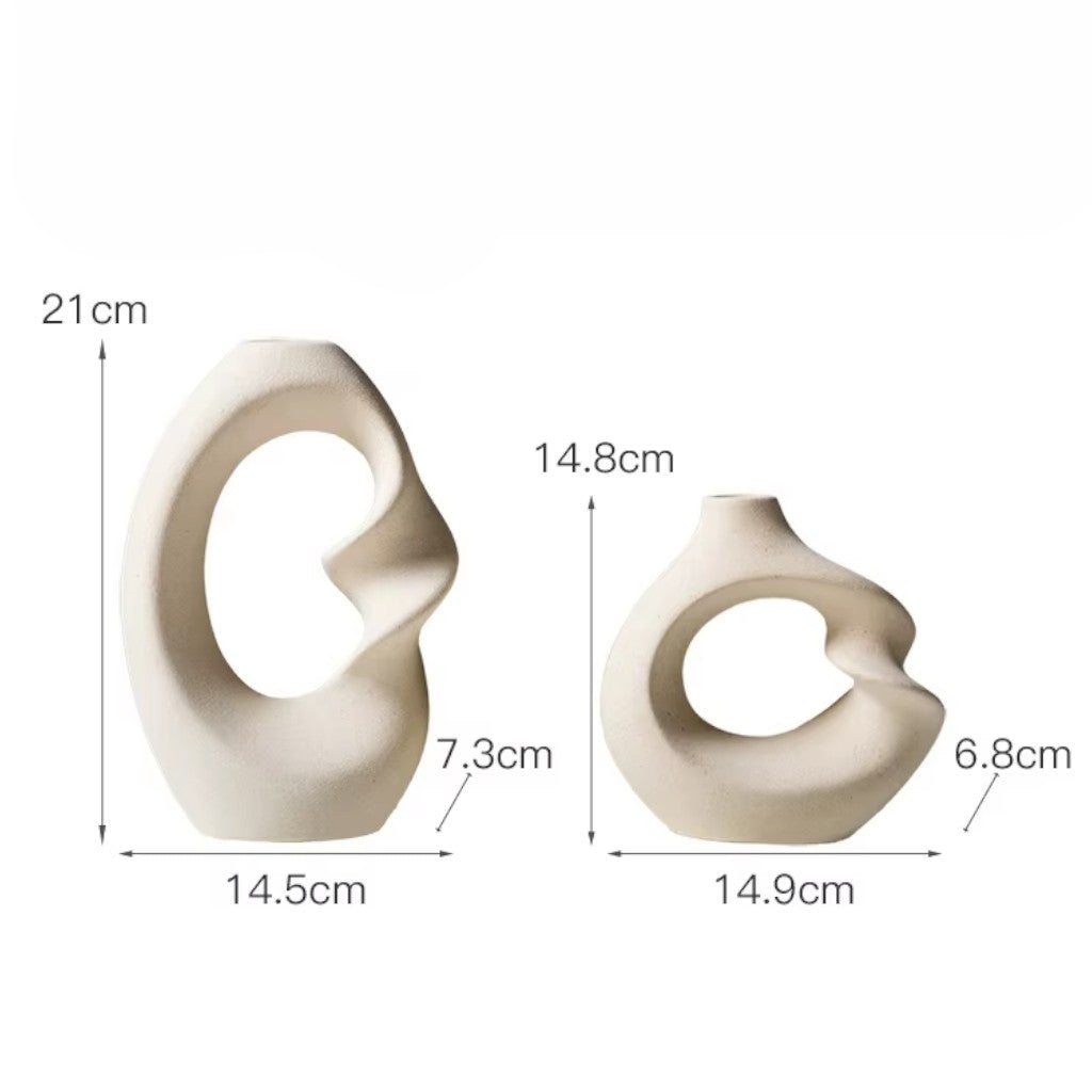 Ceramic Vase Set Abstract Sculptural Home Decor-Home Decor > Vases-casanuva-casanuva