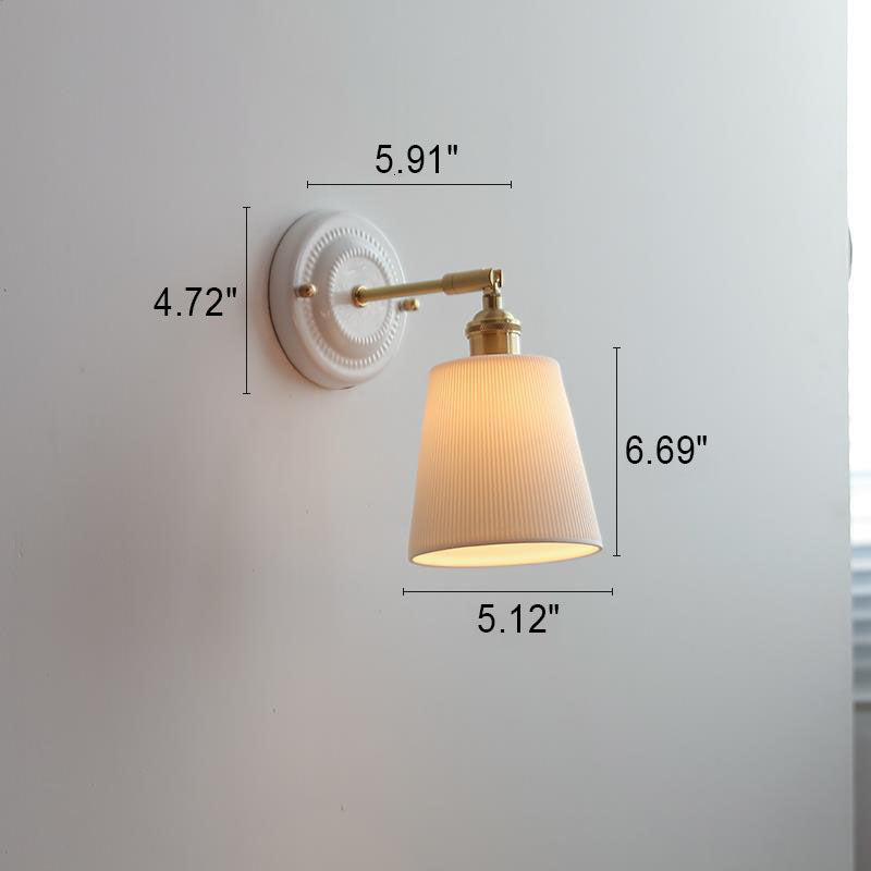 Ceramic and Brass Wall Lamp with Minimalist Design-Lighting > Wall Lights-casanuva-casanuva