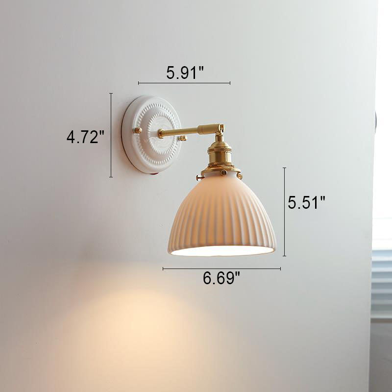 Ceramic and Brass Wall Lamp with Minimalist Design-Lighting > Wall Lights-casanuva-casanuva