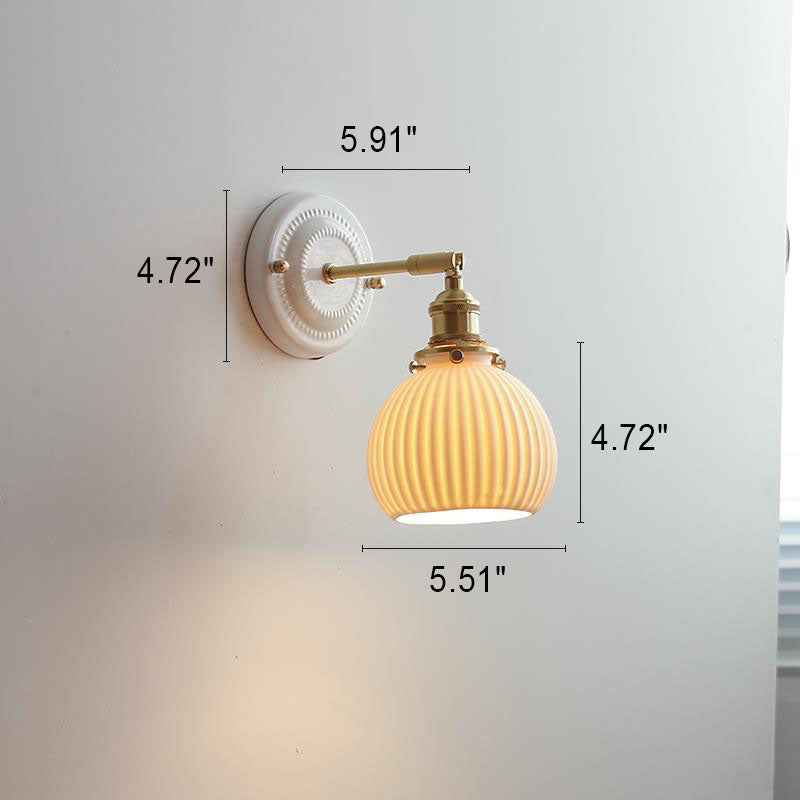 Ceramic and Brass Wall Lamp with Minimalist Design-Lighting > Wall Lights-casanuva-casanuva