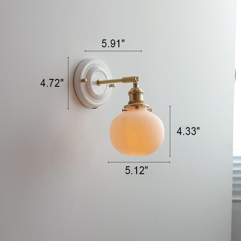 Ceramic and Brass Wall Lamp with Minimalist Design-Lighting > Wall Lights-casanuva-casanuva