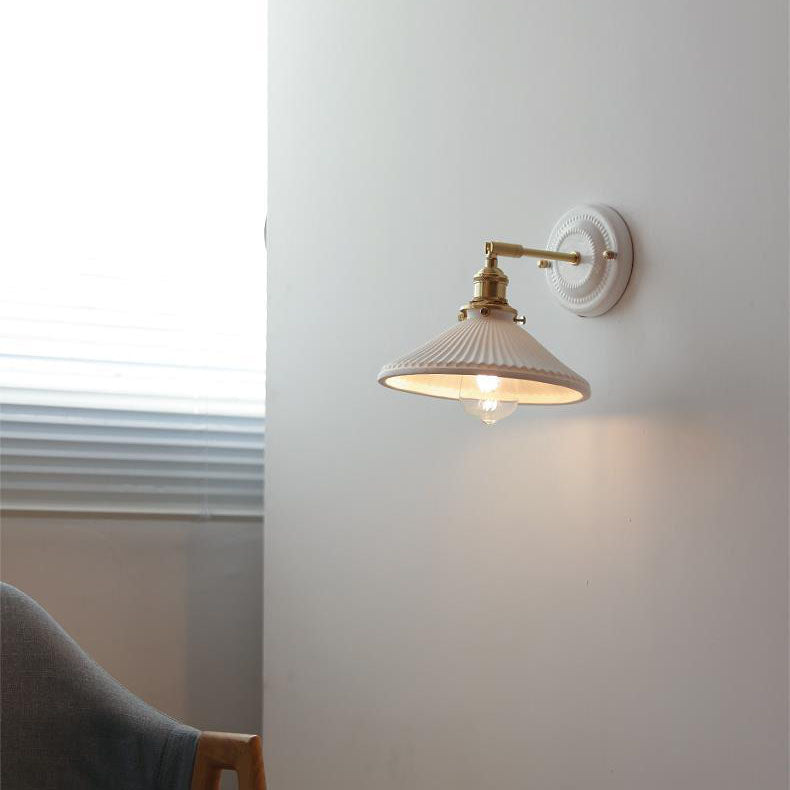 Ceramic and Brass Wall Lamp with Minimalist Design-Lighting > Wall Lights-casanuva-casanuva
