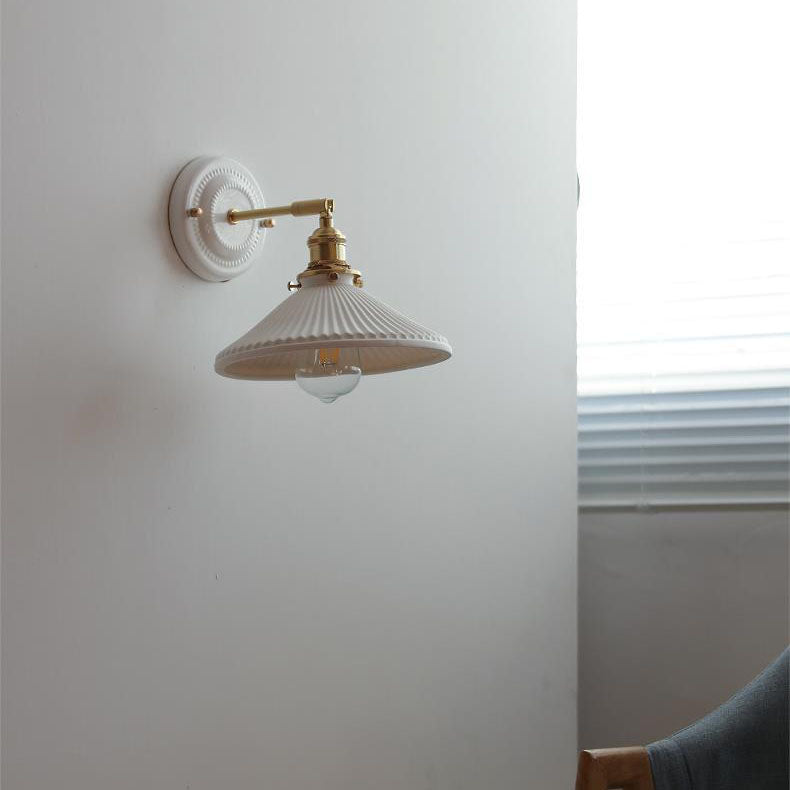 Ceramic and Brass Wall Lamp with Minimalist Design-Lighting > Wall Lights-casanuva-casanuva