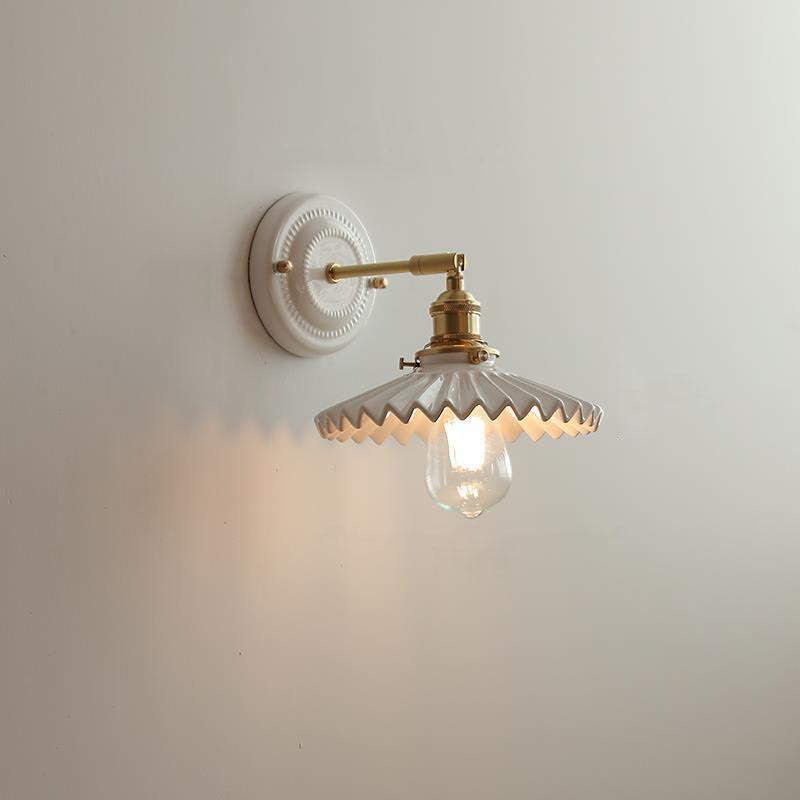 Ceramic and Brass Wall Lamp with Minimalist Design-Lighting > Wall Lights-casanuva-B-110V-120V-casanuva