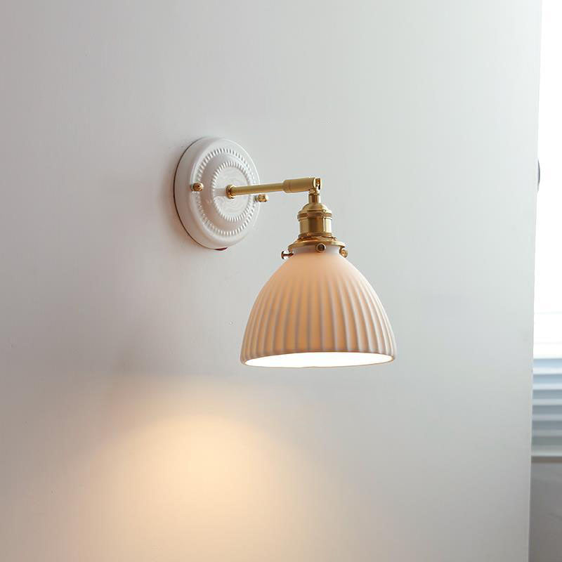Ceramic and Brass Wall Lamp with Minimalist Design-Lighting > Wall Lights-casanuva-E-110V-120V-casanuva
