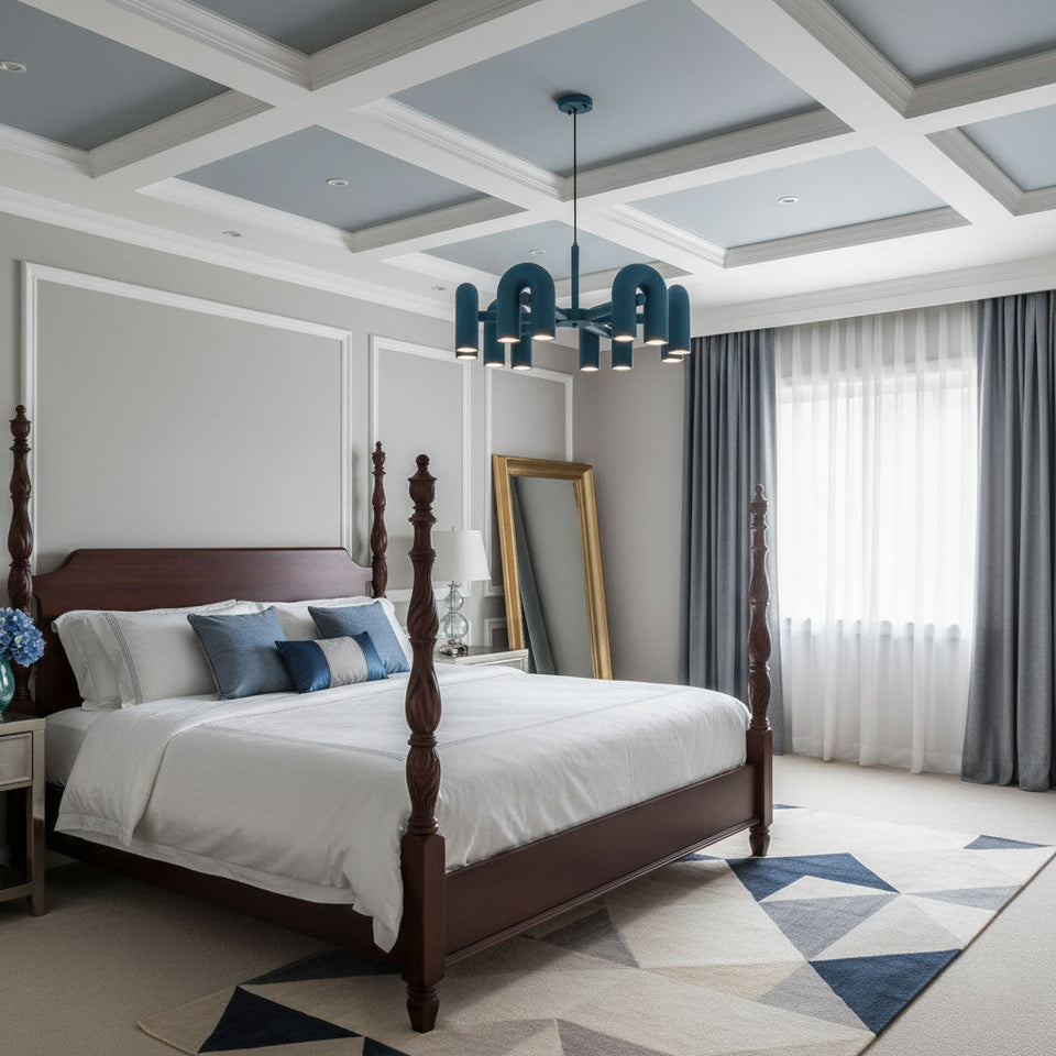 Chandelier with Colorful Glass Accents-Lighting > Chandeliers & Pendant Lights-casanuva-casanuva