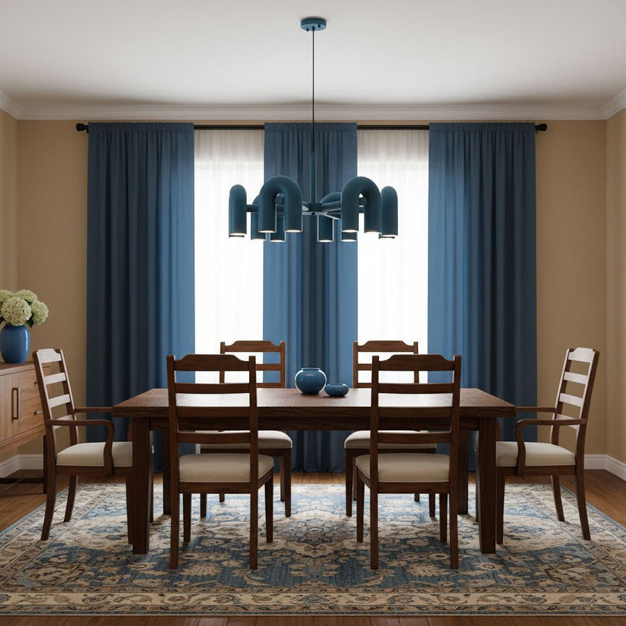 Chandelier with Colorful Glass Accents-Lighting > Chandeliers & Pendant Lights-casanuva-casanuva