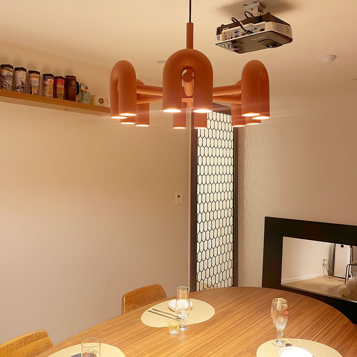Chandelier with Colorful Glass Accents-Lighting > Chandeliers & Pendant Lights-casanuva-casanuva