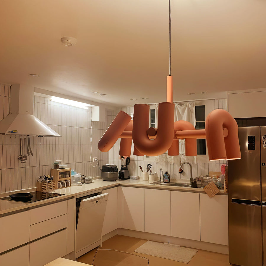 Chandelier with Colorful Glass Accents-Lighting > Chandeliers & Pendant Lights-casanuva-casanuva