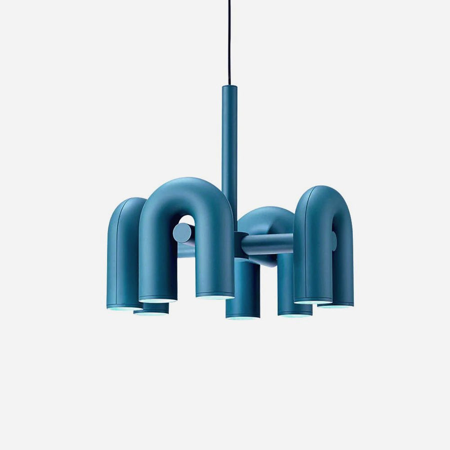 Chandelier with Colorful Glass Accents-Lighting > Chandeliers & Pendant Lights-casanuva-4 Heads 23.6" x H 14.8"-Blue-Warm Light-casanuva