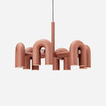 Chandelier with Colorful Glass Accents-Lighting > Chandeliers & Pendant Lights-casanuva-6 Heads 31.5" x H 14.8"-Orange-Warm Light-casanuva
