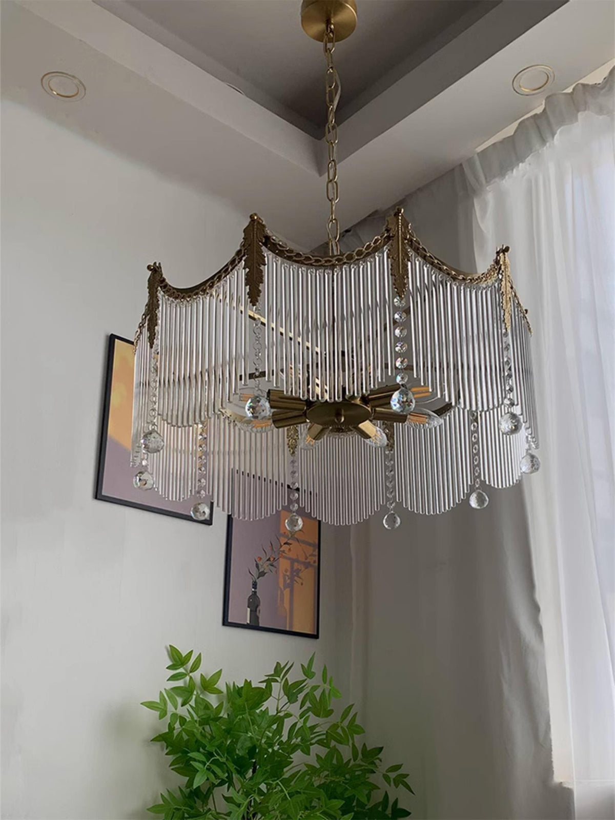 Chandelier with Crystal Accents-Lighting > Chandeliers & Pendant Lights-casanuva-casanuva