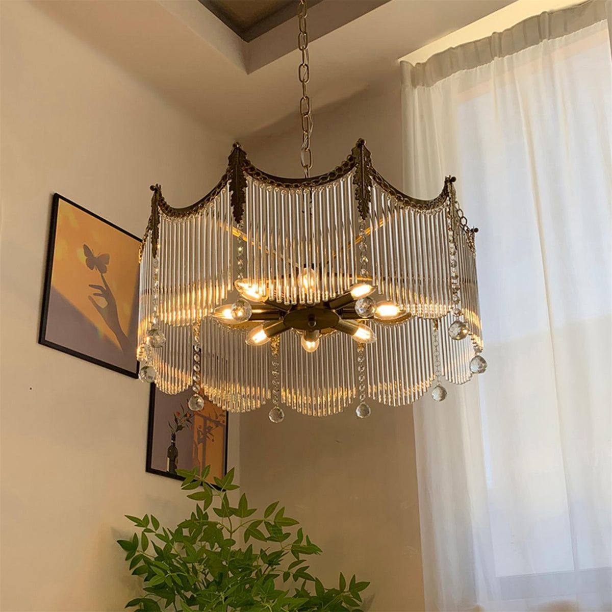 Chandelier with Crystal Accents-Lighting > Chandeliers & Pendant Lights-casanuva-casanuva