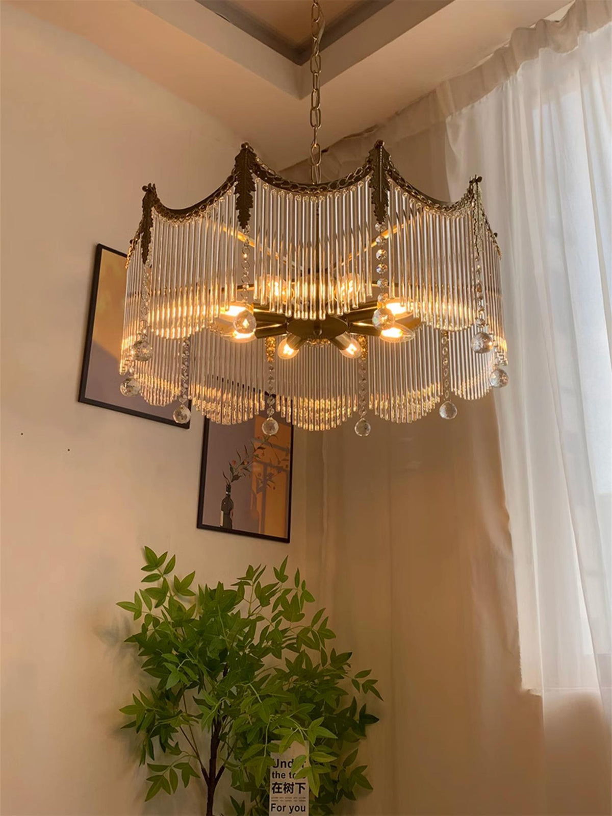 Chandelier with Crystal Accents-Lighting > Chandeliers & Pendant Lights-casanuva-casanuva