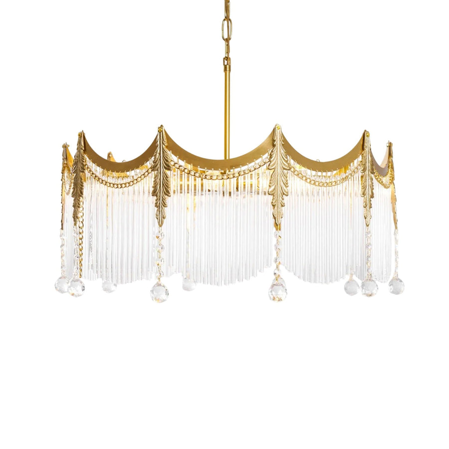 Chandelier with Crystal Accents-Lighting > Chandeliers & Pendant Lights-casanuva-8 Heads 60cmx28cm-Copper & Clear-casanuva