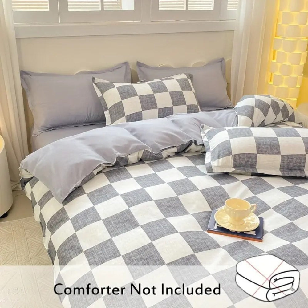 Checkered Bedding Set 3 Piece-Bedding & Bath > Bedding Sets-casanuva-casanuva