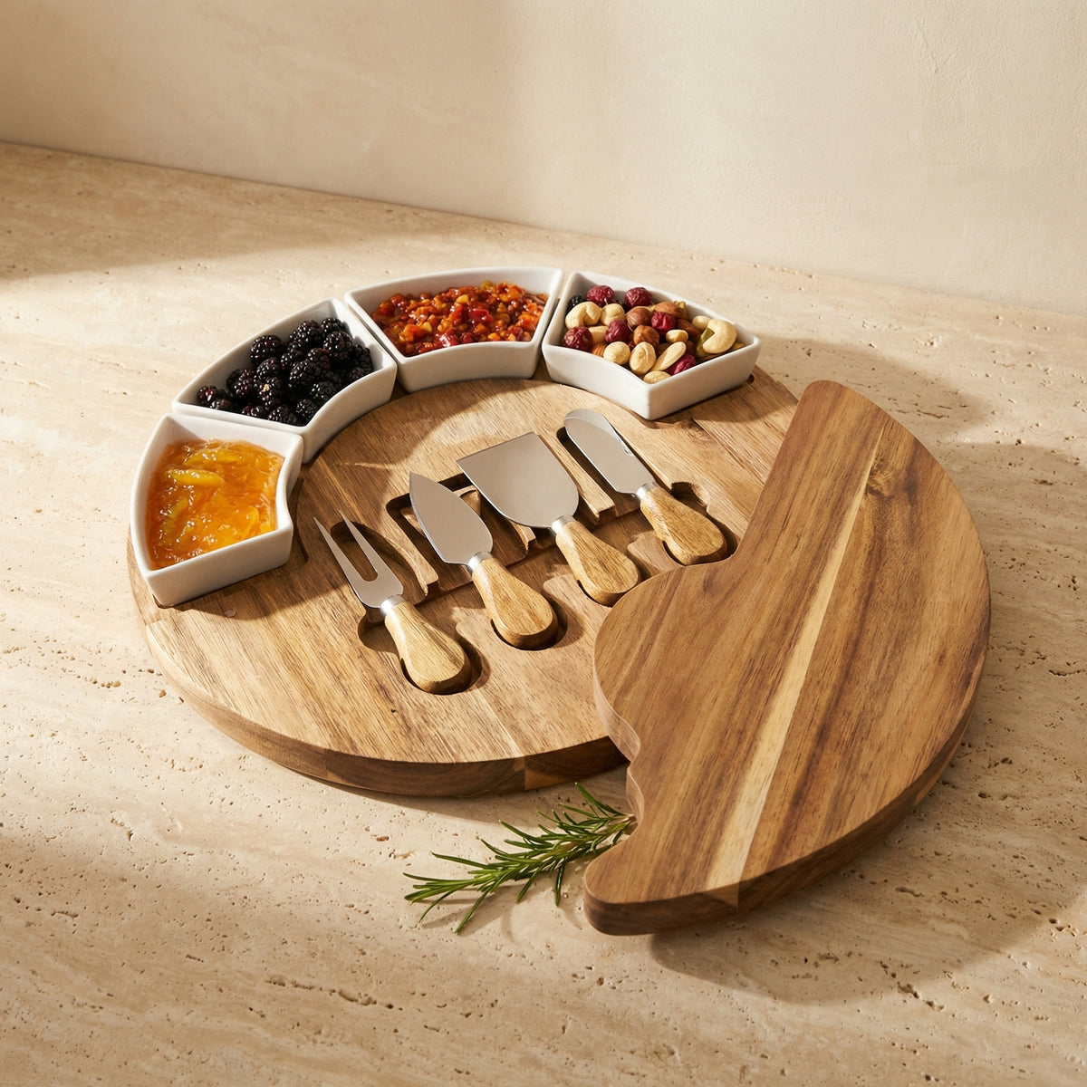 Cheese Board and Knife Set for Elegant Entertaining-Kitchen & Dining > Cutting Boards-casanuva-casanuva