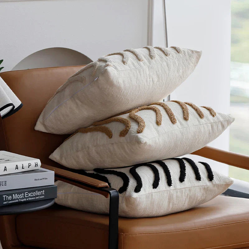 Chenille Decorative Cushion Geometric Design Soft Fabric 45x45 cm-Covers & Textiles > Throw Pillows-casanuva-casanuva