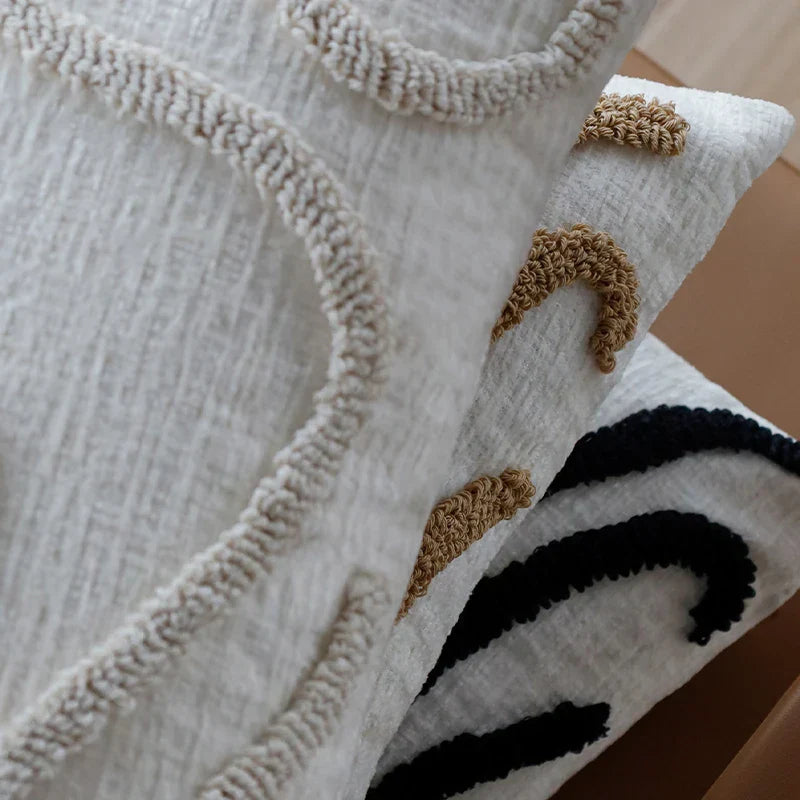 Chenille Decorative Cushion Geometric Design Soft Fabric 45x45 cm-Covers & Textiles > Throw Pillows-casanuva-casanuva