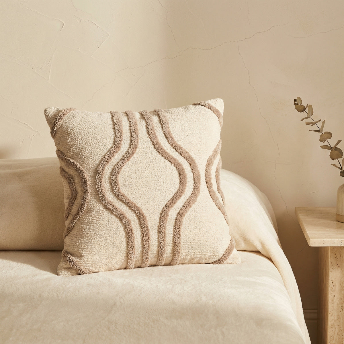 Chenille Decorative Cushion Geometric Design Soft Fabric 45x45 cm-Covers & Textiles > Throw Pillows-casanuva-casanuva