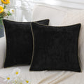 Chenille Decorative Cushion Super Soft 40-60 cm-Covers & Textiles > Throw Pillows-casanuva-Black-40x40cm-casanuva