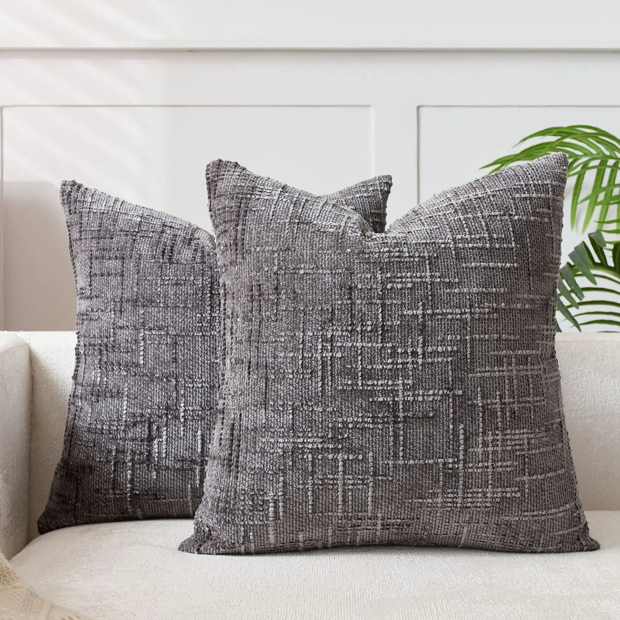 Chenille Decorative Cushion with Bamboo Texture Soft Comfort Fabric-Covers & Textiles > Throw Pillows-casanuva-casanuva
