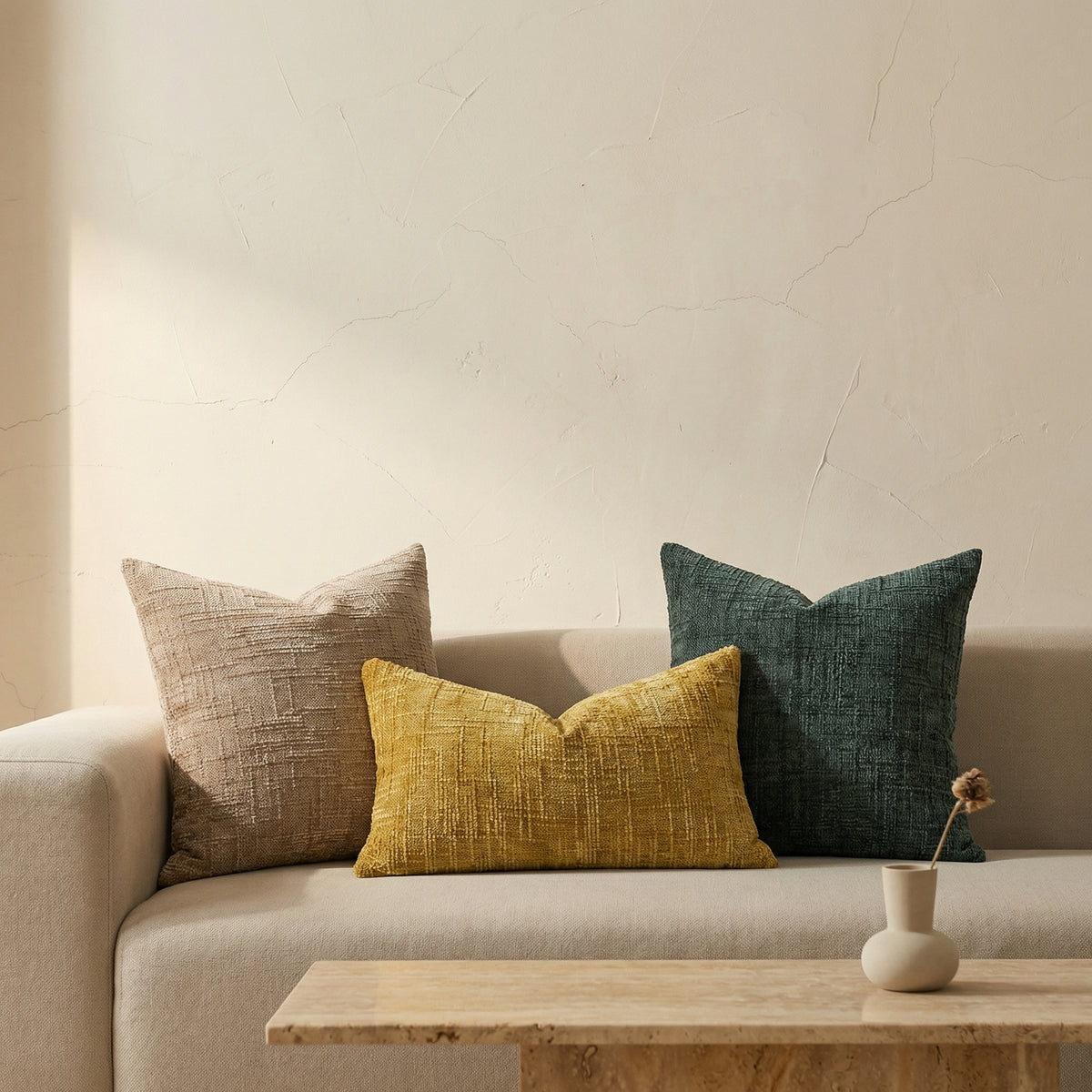 Chenille Decorative Cushion with Bamboo Texture Soft Comfort Fabric-Covers & Textiles > Throw Pillows-casanuva-casanuva