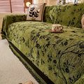 Chenille Sofa Cover Plush Fabric-Covers & Textiles > Sofa Covers-casanuva-Olive Green-71"x51"-casanuva